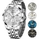 thumbnail image 1 of Reloj OLEVS G3670G 43 mm de acero con cronógrafo y diamantes, 1 of 3