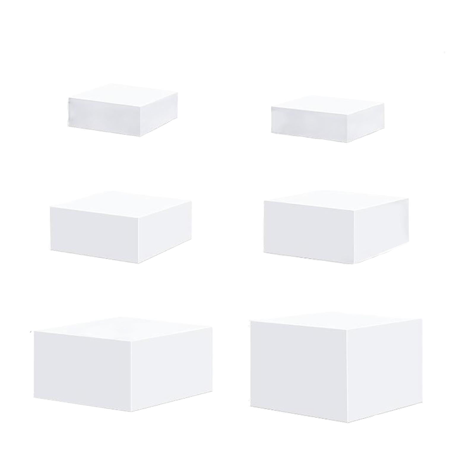 Bothyi - Caja De Exhibición De Cubo Acrílico, Elevador De Anidación Para Alimentos, Postres, Cosméticos, Color Blanco, 6 Uds.