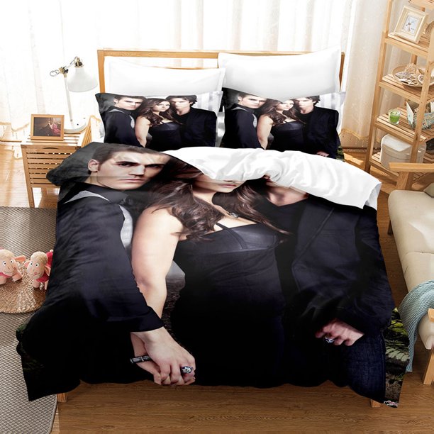 Vampire_Diaries 3 Pcs Comforter Set with 2 Pillowcases,Vampire_Diaries Bedding Set Sheet Set for Kids Adults,All Season Lightweight