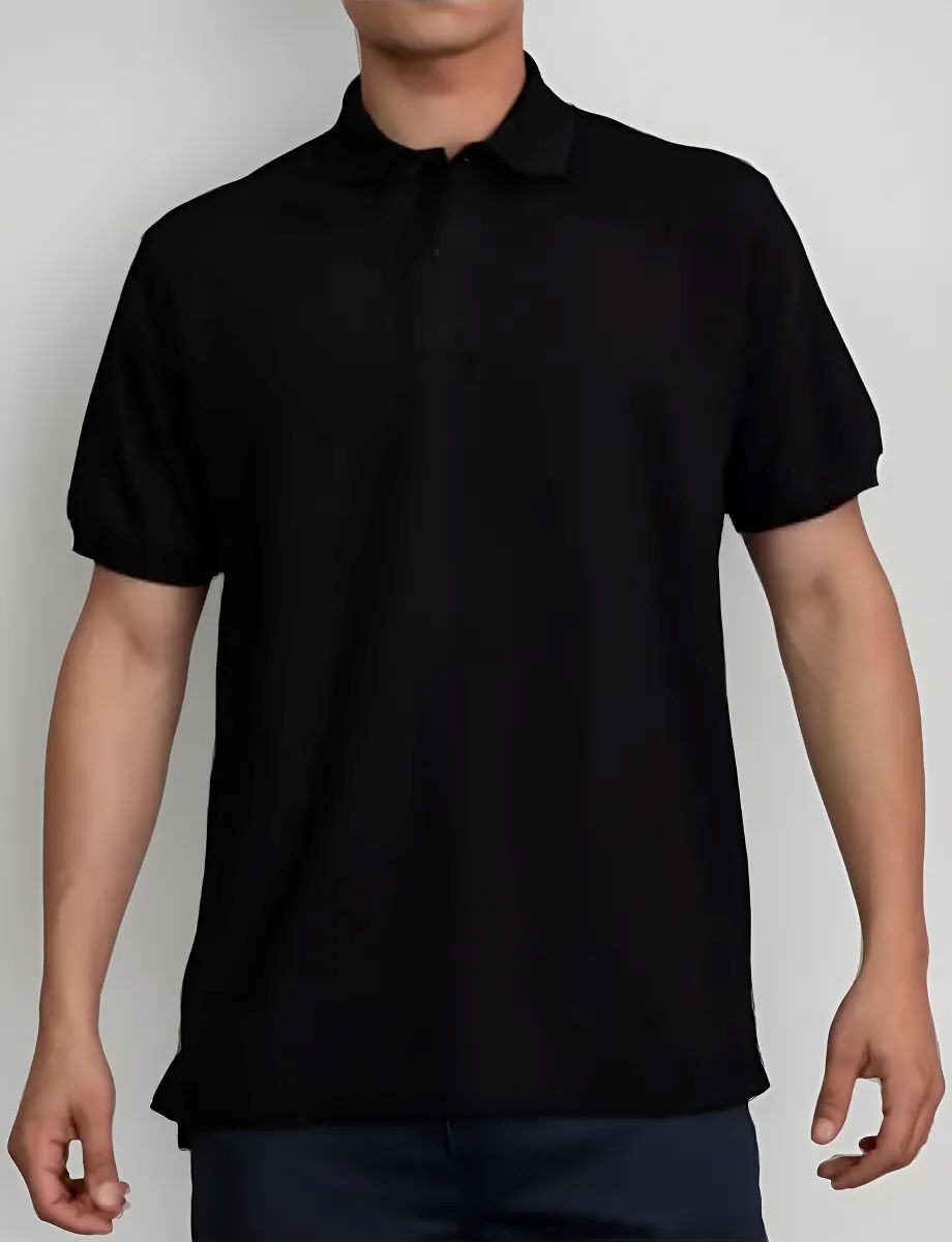 Metalfer - Polera Piqué Manga Corta Negra Talla M