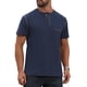 thumbnail image 5 of INSPIRE CHIC Camiseta Henley de Hombre con Cuello Redondo y Bolsillo de Manga Corta con Botones S Azul Marino, 5 of 6