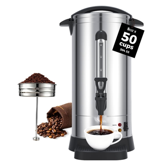 Urna de café OSTBA 950W 50 tazas/8,3 L de acero inoxidable 304