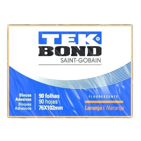Notas Adhesivas Fluorescentes Naranjo - 76X102Mm 90 Hojas - Tekbond
