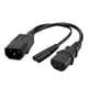 thumbnail image 4 of Nuevo Cable Adaptador De Corriente IEC320-C14 A C13 + C7 Macho A Hembra Conector De Servidor UPS De 3 Pines, 4 of 5