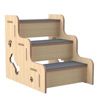 Ioensy - Escalera De Madera Para Mascotas, Accesorio Para Gatos, Para Otras Mascotas Pequeñas, Gatos Mayores, Interior, 3 Capas