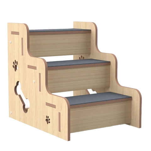 Ioensy - Escalera De Madera Para Mascotas, Accesorio Para Gatos, Para Otras Mascotas Pequeñas, Gatos Mayores, Interior, 3 Capas