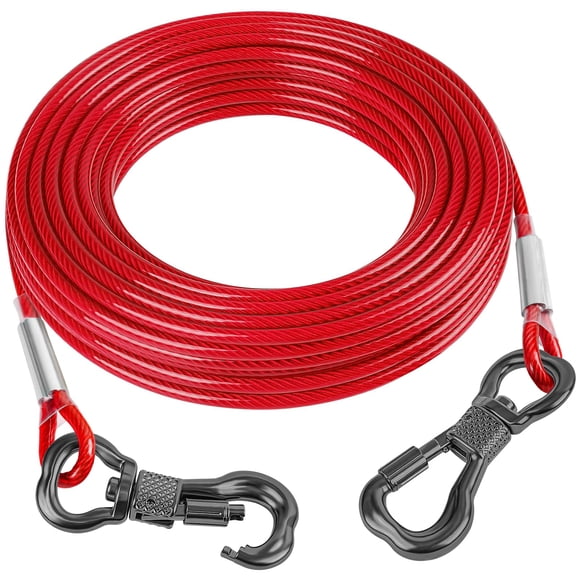 Cable Reflectante para Atar Perro Tresbro 30m Acero Rojo