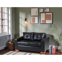 Muebles Altiro - Sofá Israel 2 Cuerpos - Cuero Sintético Pu Negro
