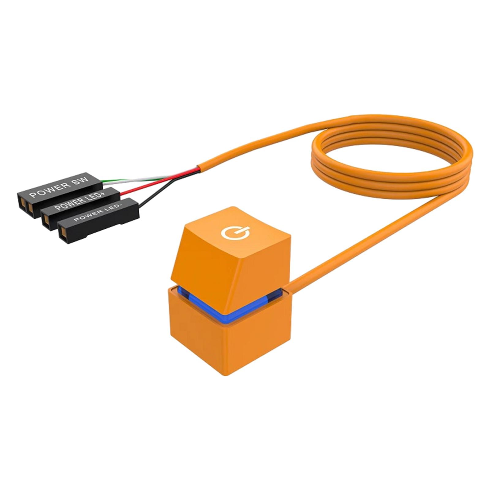 Bothyi - Interruptor De Alimentación De Computadora De Escritorio Interruptor Móvil De Escritorio Para Hoteles Salas De Reuniones Luz Azul 4m