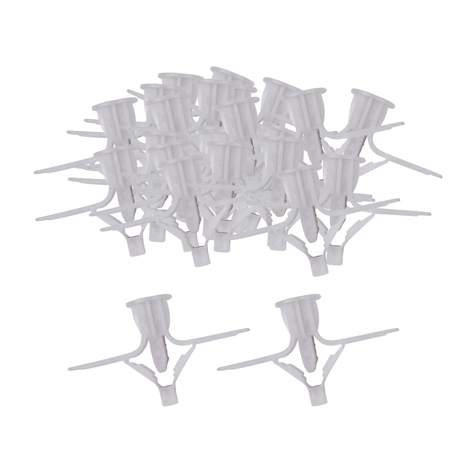 Magideal - 100x Tornillos Para Tacos De Placas De Yeso, Fijación De Instalación En Pared, Anclajes De Pared Huecos Para Instalación De Cortinas, Instalación De L Blanco