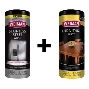 Pack Kit Toallitas Para El Cuidado De El Acero Y La Madera Weiman