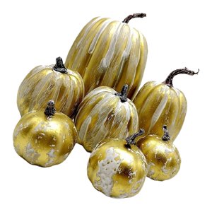 Magideal - 7 Uds. De Calabazas Falsas, Modelo De Accesorios De Fotografía, Calabazas Artificiales Realistas Rústicas De Espuma Para Halloween, Cocina, Chimenea,