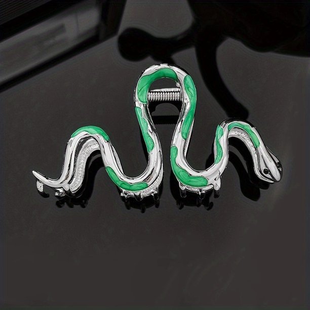 1pc Gothic Snake Hair Claw - Vintage Metal Texture Back Head Clip for Women