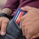 thumbnail image 4 of Tarjetero unisex doble cara en cuero PU color azul, 4 of 5