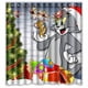 thumbnail image 1 of Cortina de ducha navideña de Tom y Jerry, juego de cortina de baño con ganchos, tamaño 66 x 72 pulgadas, 1 of 3