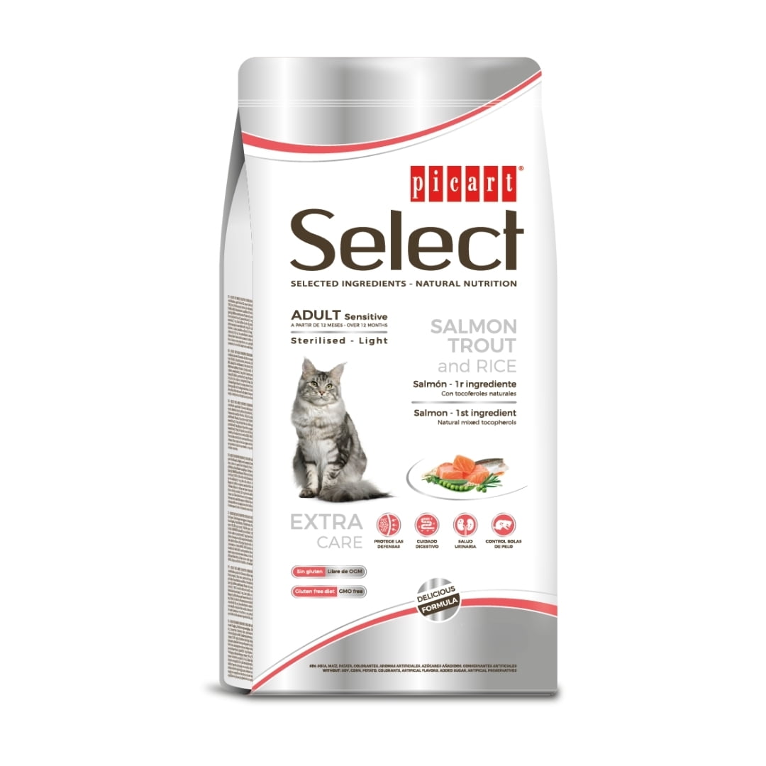 Select Cat - Select Sensitive Gatos Adultos Esterilizados Light 8 Kg.