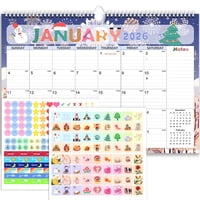 Calendario De Pared Aeccn 2026-2027 De 17 X 12 Cm Con Pegatinas Y Soporte Para Bolígrafos