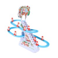 Magideal - Juego De Tobogán De Papá Noel, Juego De Carreras, Juguete Con Luces Led Y Música, Montaña Rusa Musical, Tobogán Para Subir Escaleras, Juguete Para , 9 Papá Noel