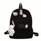 thumbnail image 1 of Kawaii Corduroy Backpack With Cute Bear Pendant, Preppy Style Laptop School Bag, Cute Cartoon Travel Bookbag, 1 of 5