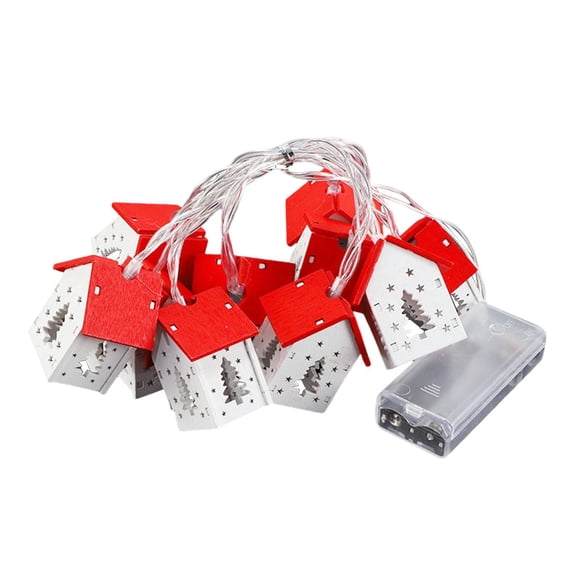 Guirnalda De Luces LED De Madera Para Casa De Navidad, Regalo Para Comedor, Jardín, Exterior, 1,5 M, 10 Luces, árbol De Navidad