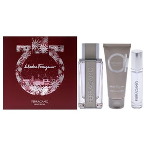Salvatore Ferragamo - Ferragamo Cuero Brillante De Para Hombre - Set De Regalo Edt Spray, Edt Spray, Gel De Ducha