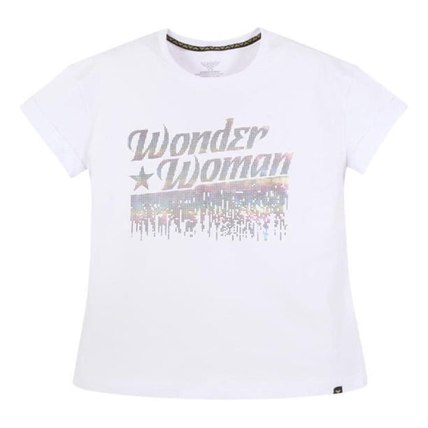 Polera Mujer Wonder Woman Fashion Blanco Dc Comics