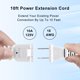 thumbnail image 2 of Cable de extensión Yeatel 3 m 10 A 125 V 18 AWG Blanco, 2 of 7