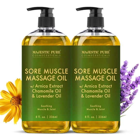 Aceite de masaje Majestic Pure Arnica Sore Muscle 240 ml (paquete de 2)