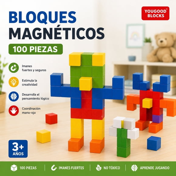 Bloques Magnéticos de Construcción 100 Piezas
