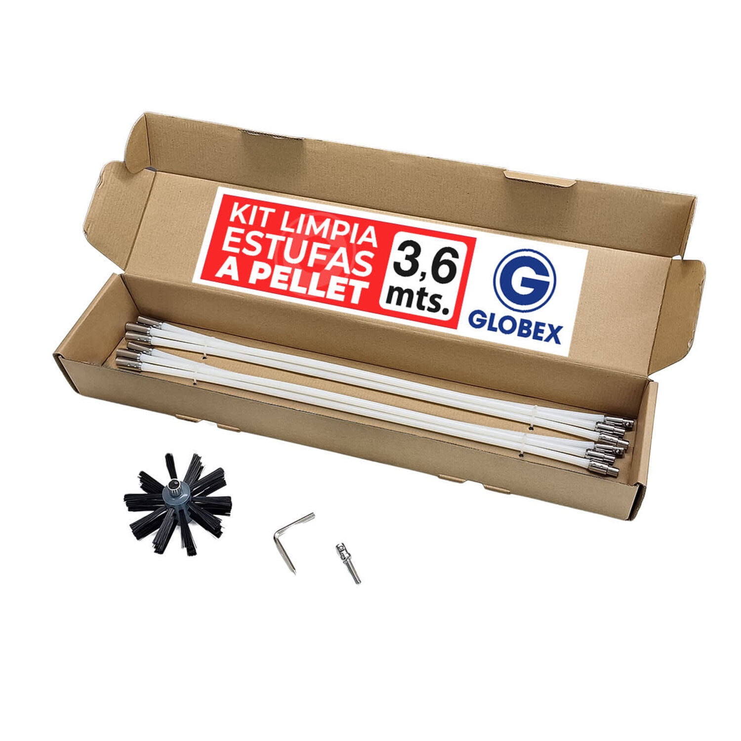 Genérico - Kit De Limpieza Para Chimeneas Estufas De Pellet 3,6 Mts