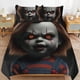 thumbnail image 1 of Juego de ropa de cama de la novia de Chucky, funda nórdica, ropa de cama de dibujos animados cómoda y ligera, 3 piezas (funda)., 1 of 3