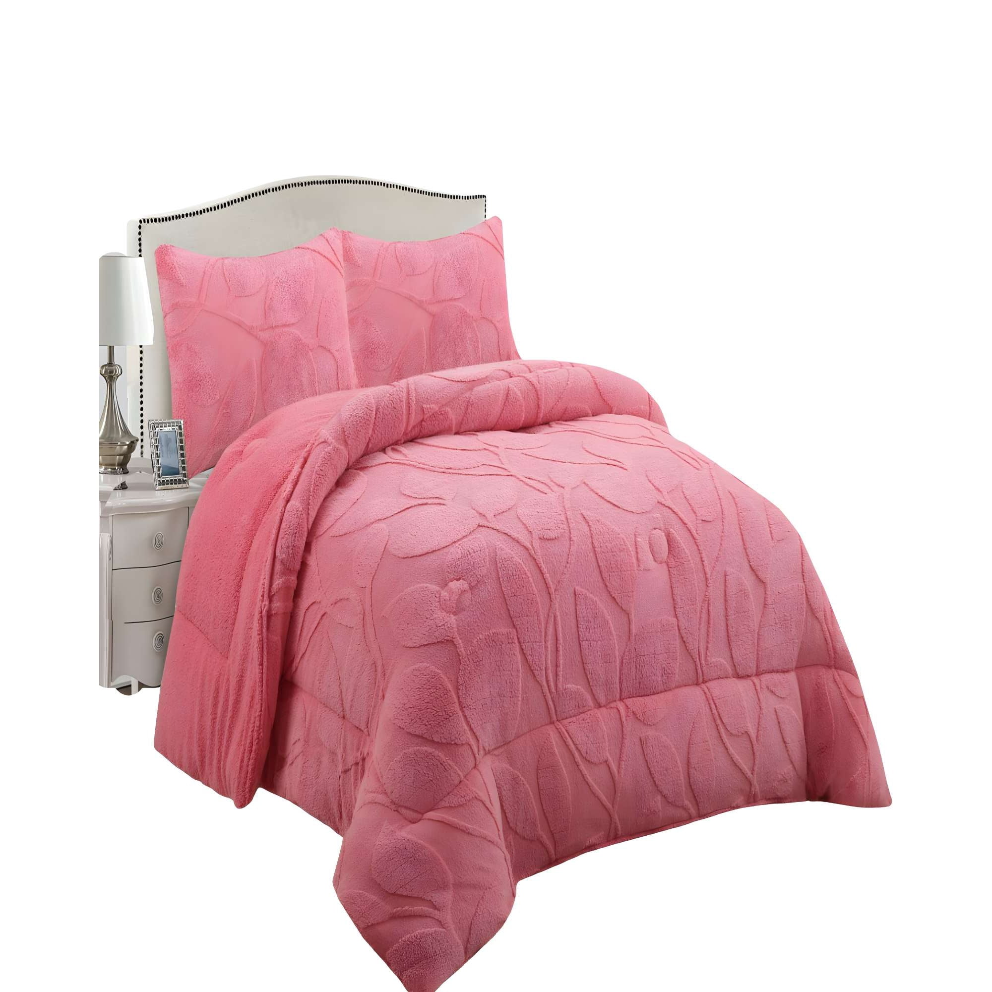 Genérico - Cobertor Texturizado De Invierno Ry King Rosado