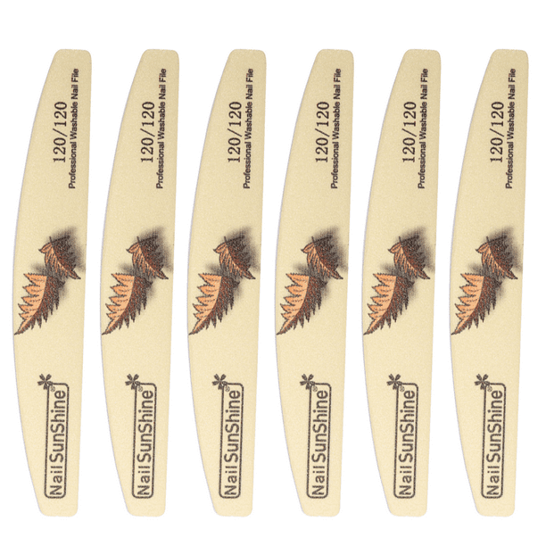 Limas de uñas profesionales y pulidoras, limas acrílicas lavables de grano grueso 100/120/150/180/240, limas de esmeril para uñas de gel