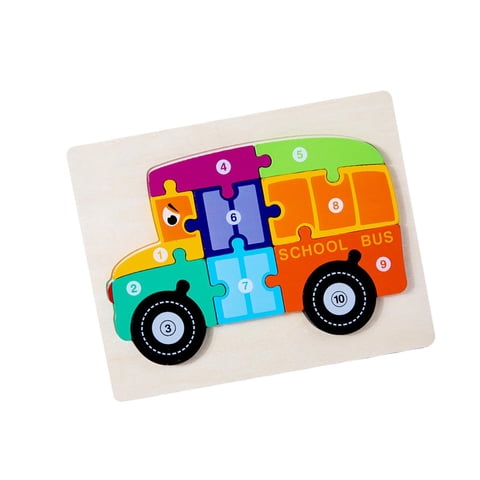 Magideal - Rompecabezas De Juguete De Madera, Rompecabezas Con Percepción De Color, Regalo De Cumpleaños, Juguete Educativo, Bloques Montessori Para Niños, Niños Auto