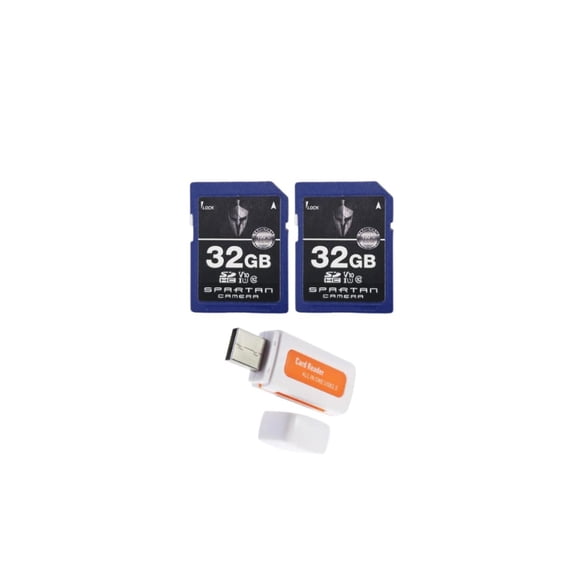 Tarjeta SD Spartan de 32 GB Clase 10 (paquete de 2) con lector y escritor