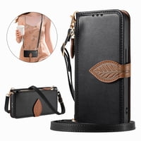 Funda Tipo Cartera Foxdock Para Samsung Galaxy S26 Edge Con Ranuras Para Tarjetas, Soporte Y Cremallera - Pulsera Larga Negro