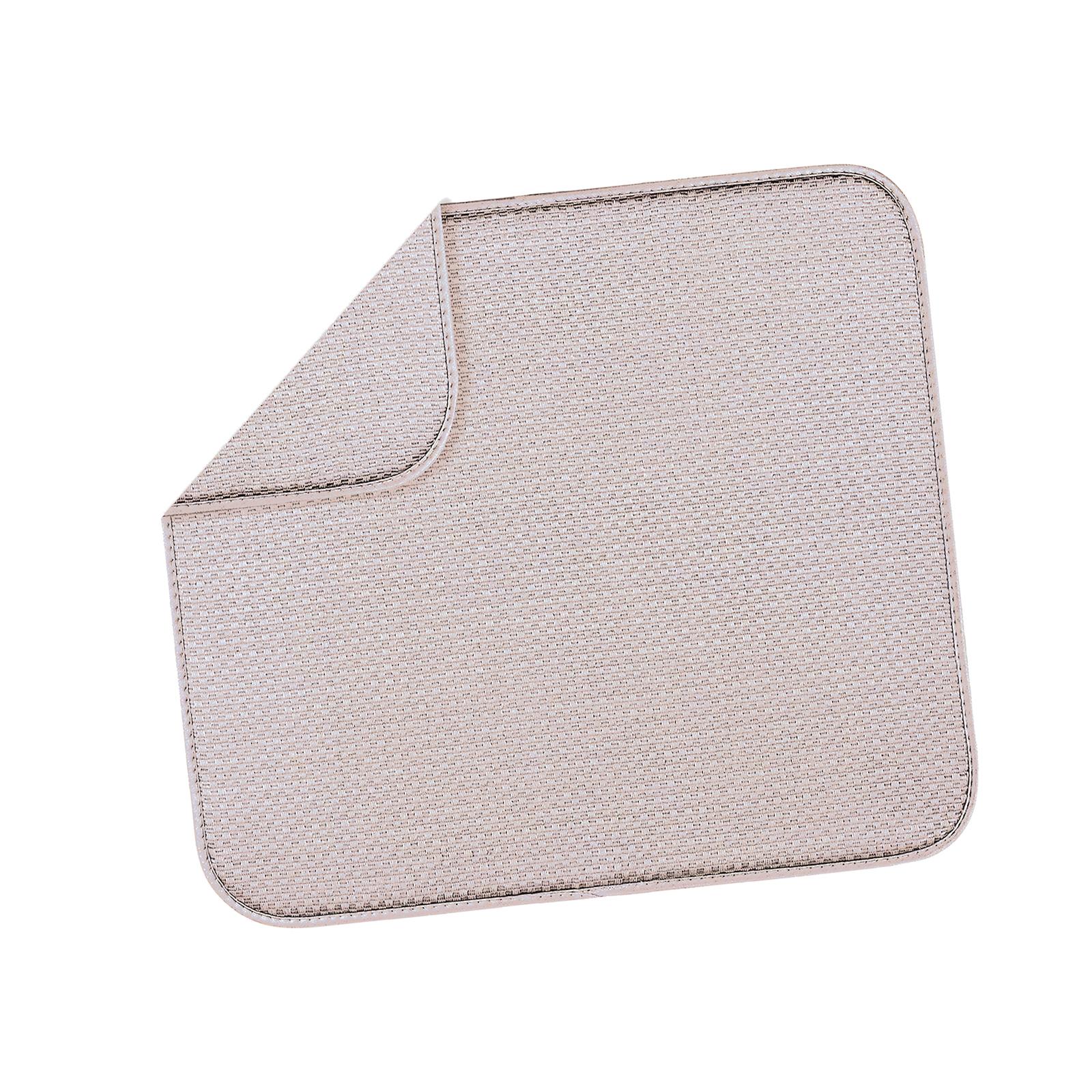Magideal - Estera De Secado De Platos Para Mantel De Cocina 41 Cm X 46 Cm Estera De Secado De Fregadero Antideslizante Reversible Almohadilla De Estante De Plato , Beige