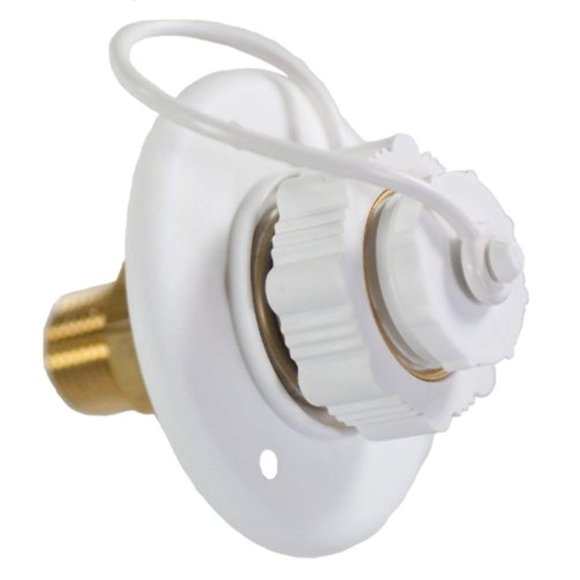 Flange de llenado de agua de plástico, blanco polar, Aquapro