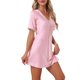 thumbnail image 4 of INSPIRE CHIC Camisón de Mujer con Manga Corta Floral y Ribete de Encaje, Suave Camisón con Escote en V Ropa de Casa XS Rosa, 4 of 6