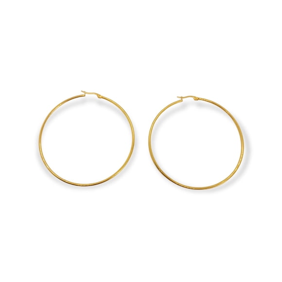 Maxi Argollas Hoop Clasicas 65mm Chapadas En Oro 18k