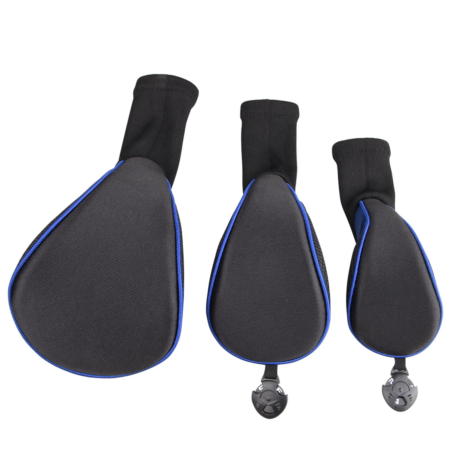 Ioensy - Juego De 3 Unidades De Fundas Para Cabeza De Palo De Golf, Juego De Fundas Para Cabeza De Palo De Golf, Malla De Cuello Largo Azul