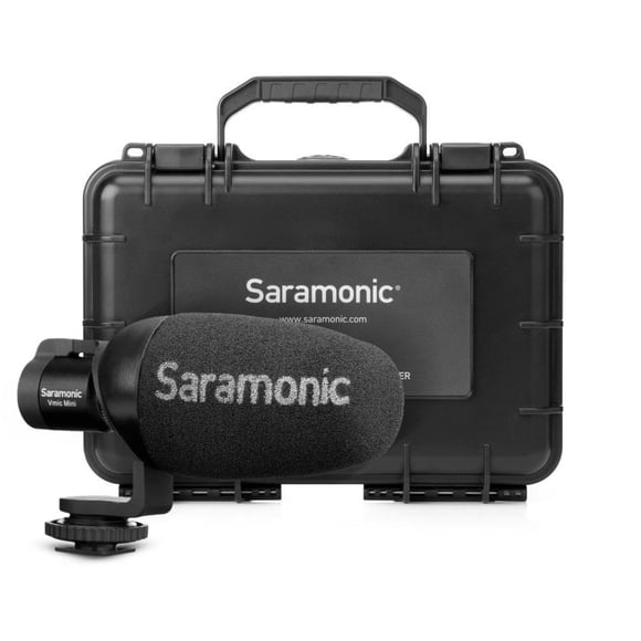 Saramonic Vmic Mini Micrófono Shotgun Ultra Compacto para Cámara con Estuche Rígido (2 Artículos)