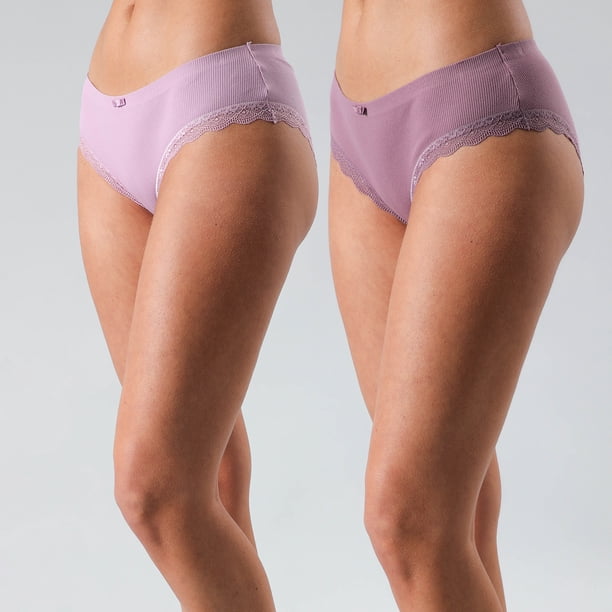 Pack 2X Pantaleta Rib Sin Costuras Mujer Flores 25197-209