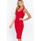 thumbnail image 3 of Saronite Vestido Midi Ajustado con Espalda Nadadora y sin Mangas Basics, Rojo Intenso (para Mujer), 3 of 4