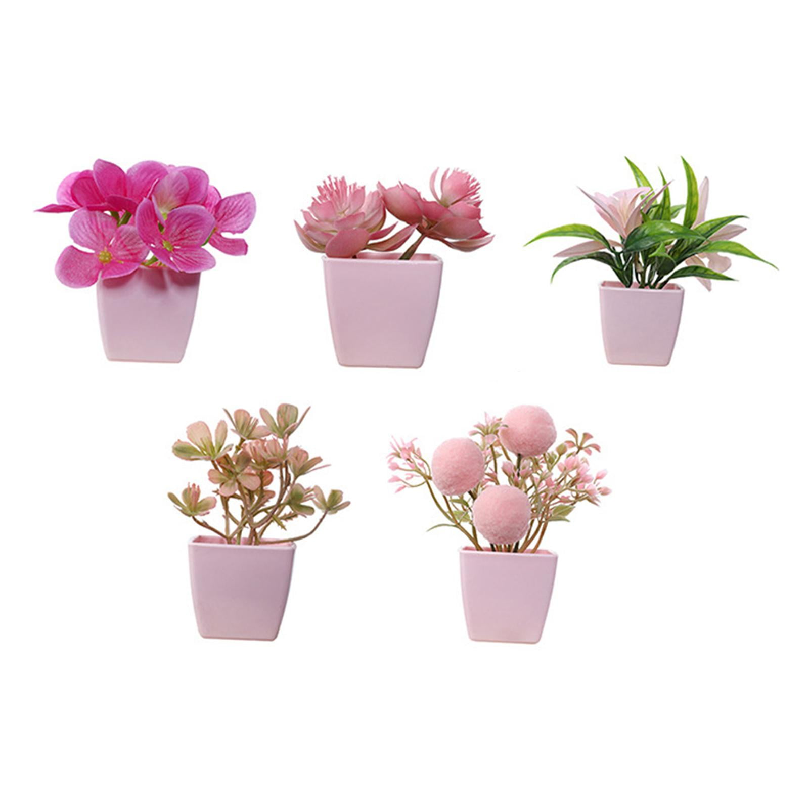 Bothyi - 5x Flores Artificiales En Maceta Para Oficina, Sala De Estar, Estante Estilo A
