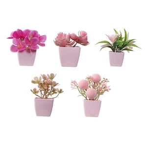 Bothyi - 5X Flores Artificiales En Maceta Para Oficina, Sala De Estar, Estante Estilo A