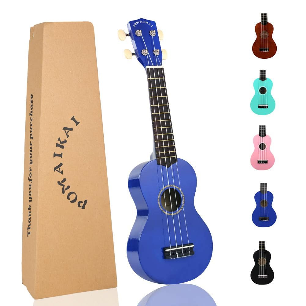 Ukelele Soprano Pomaikai Para Principiantes De 21 Pulgadas Con Funda, Color Azul
