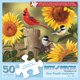 thumbnail image 1 of Brocas y piezas de rompecabezas con girasoles y pájaros cantores, 50 piezas, 38 x 48 cm, 1 of 9