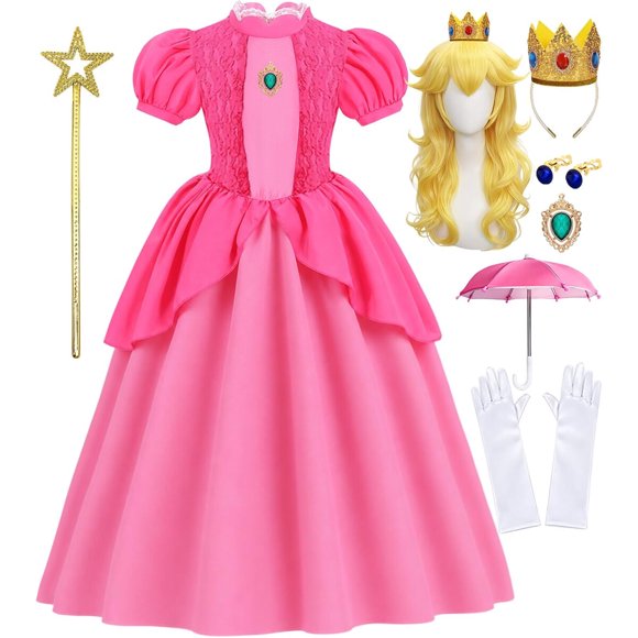 Disfraz de princesa ZIW para niñas con accesorios