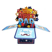 Bothyi - Tarjeta Del Día Del Padre Con Nota De Mensaje Tarjeta De Cumpleaños Del Padre Para Hombres Papá Padrastro